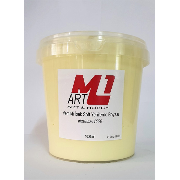 M1 ART Su Bazlı Vernikli İpek Soft Yenileme Boyası SOFT SARI 1000.ml-Mobilya,cam,mermer,beyaz eşya,fayans,seramik,parke ürün görseli 1