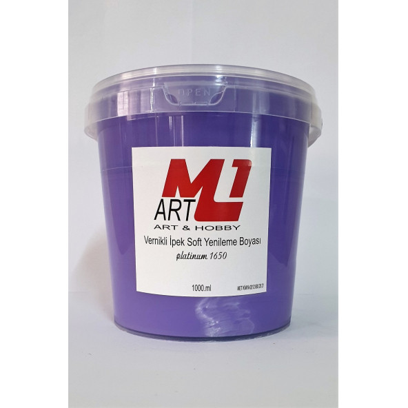 M1 ART Su Bazlı Vernikli İpek Soft Yenileme Boyası MOR MENEKŞE 1000.ml-Mobilya,cam,mermer,beyaz eşya,fayans,seramik,parke ürün görseli 1