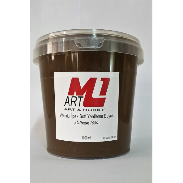 M1 ART Su Bazlı Vernikli İpek Soft Yenileme Boyası KAHVE 1000.ml-Mobilya,cam,mermer,beyaz eşya,fayans,seramik,parke ürün görseli 1