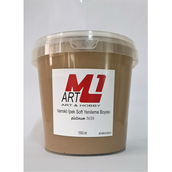 M1 ART Su Bazlı Vernikli İpek Soft Yenileme Boyası SÜTLÜ KAHVE 1000.ml-Mobilya,cam,mermer,beyaz eşya,fayans,seramik,parke ürün görseli 1