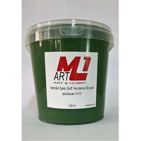M1 ART Su Bazlı Vernikli İpek Soft Yenileme Boyası ÇAM YEŞİLİ 1000.ml-Mobilya,cam,mermer,beyaz eşya,fayans,seramik,parke ürün görseli 1