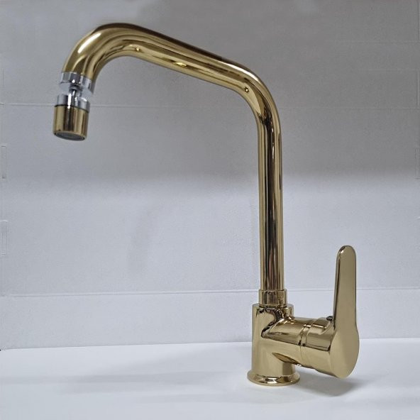 Venita Gold Lüks Gövdeli 360° Oynar Başlıklı Mutfak Evye Bataryası ürün görseli 1