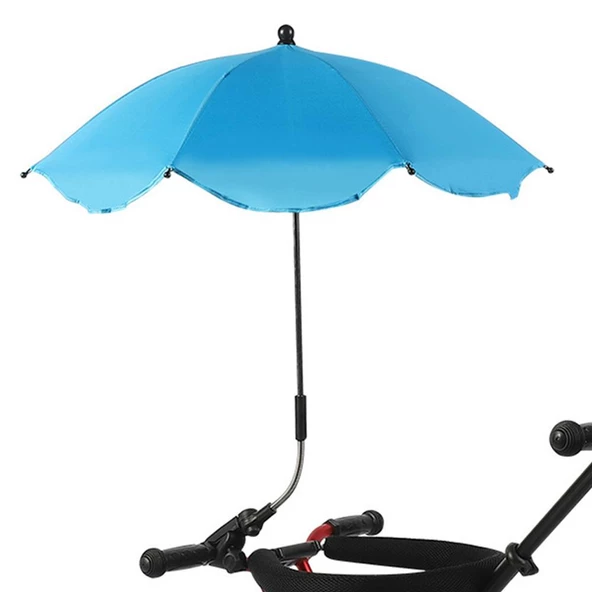 Valkyrie Bebek Arabası İçin Ayrılabilir 360 Derece Ayarlanabilir 66 cm Şemsiye - Mavi ürün görseli 1
