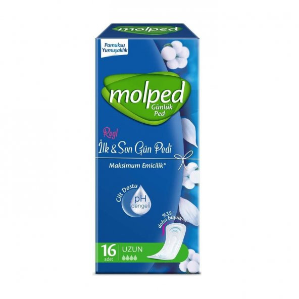 Molped İlk&Son Gün Günlük Ped Uzun 16 x3 48 Adet ürün görseli 1