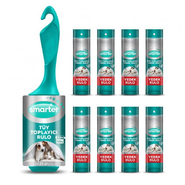 SMARTER TÜY TOPLAYICI RULO + 8 YEDEK KEDİ KÖPEK ürün görseli 1