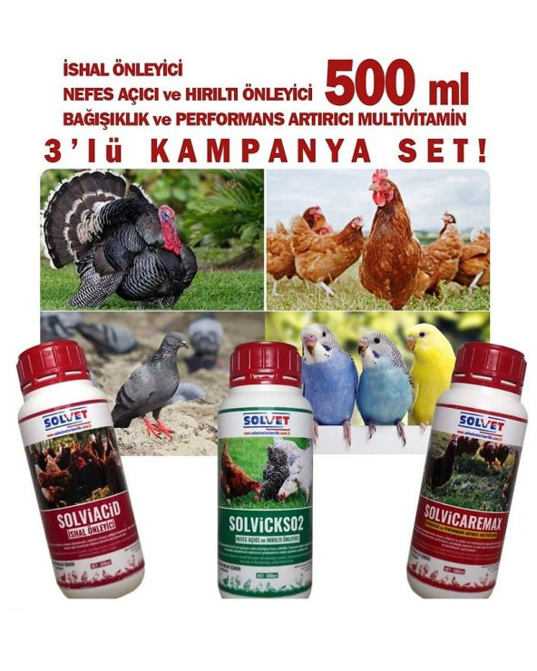 Solvicaremax- Solviacid- SolvicksQ2-500ML 3LÜ SET ürün görseli 1
