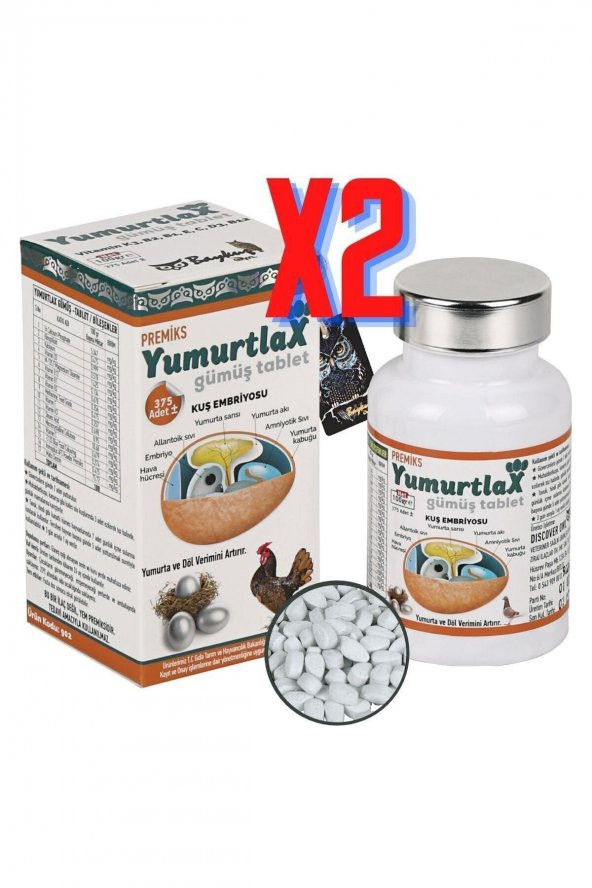 2 KutuYumurtlax Gümüş Tablet / Yumurtlatır - Kızıştırır - Kısırlığı Önler ( Toplam 750 Tablet ) ürün görseli 1