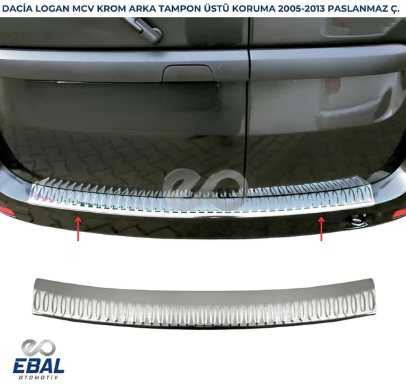 Dacia Logan Mcv Krom Arka Tampon Üstü Koruma 2005-2013 P. Çelik ürün görseli 1