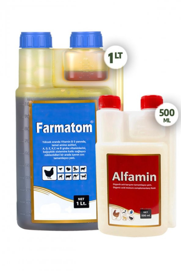 2li Set Kuşlar Için Farmatom Vitamin 1lt Alfamin Ishal Seti 500ml ürün görseli 1