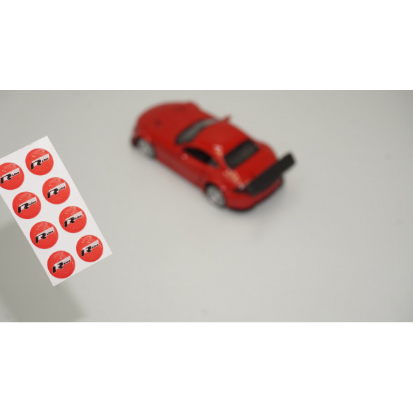 Volkswagen R Line Logo Jant Torpido Direksiyon 9mm Damla Sticker Logo Seti ürün görseli 1