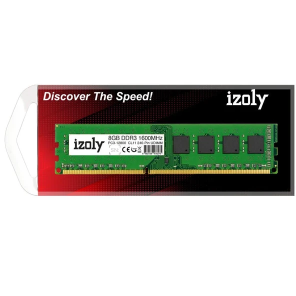 IZOLY 8GB DDR3 1600MHZ ZL8GD31600C11 240-PIN DESKTOP RAM ürün görseli 1