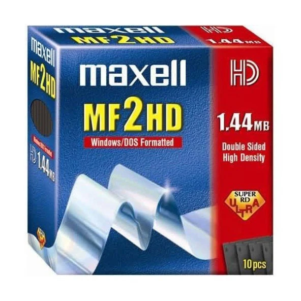 Maxell Mf2Hd 3.5 1.44 Mb Floppy Disk Biçimlendirilmiş Disket ürün görseli 1