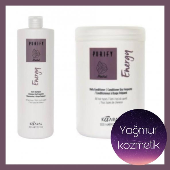 Kaaral Purify Energy Daily Shampoo 1000ML+Saç Kremi 1000Ml 2li ürün görseli 1
