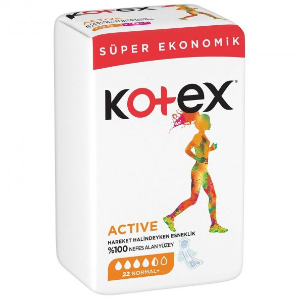 Kotex Active Dörtlü Ped Normal 22x6 132 Adet - Resim 2