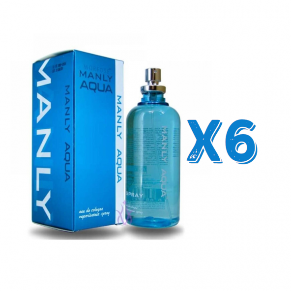 Manly Aqua EDC 125 Ml Erkek Parfüm 6 Adet ürün görseli 1