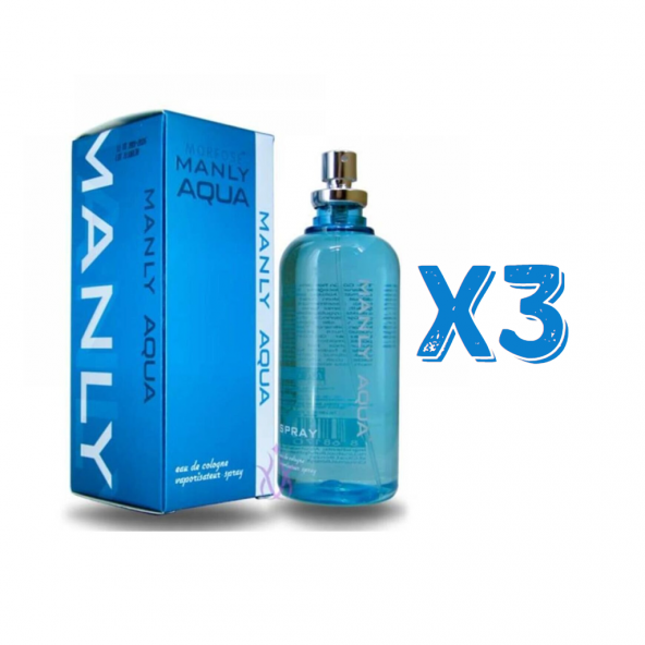 Manly Aqua EDC 125 Ml Erkek Parfüm 3 Adet ürün görseli 1
