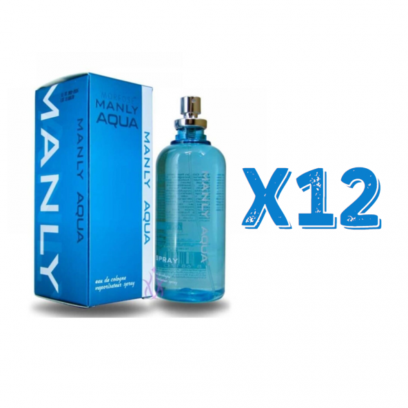 Manly Aqua EDC 125 Ml Erkek Parfüm 12 Adet ürün görseli 1