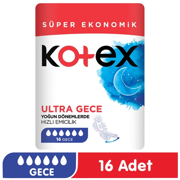 Kotex Ultra Gece Ped 16 Adet ürün görseli 1