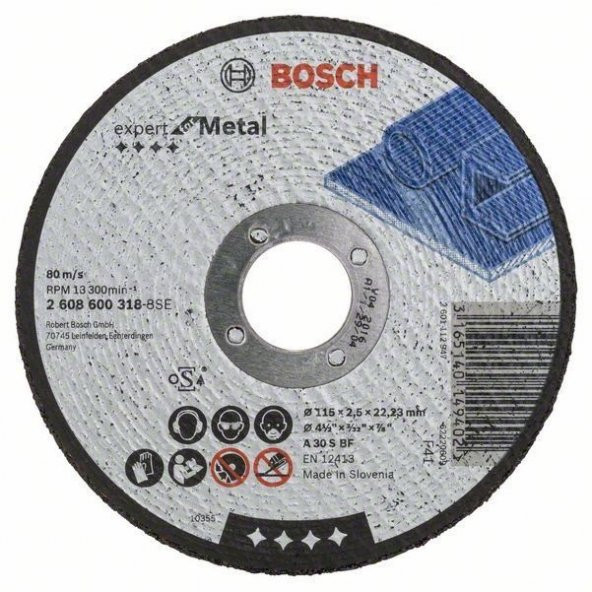 Bosch 115*2,5 MM Expert For Metal Düz 2608600318-8Se ürün görseli 1