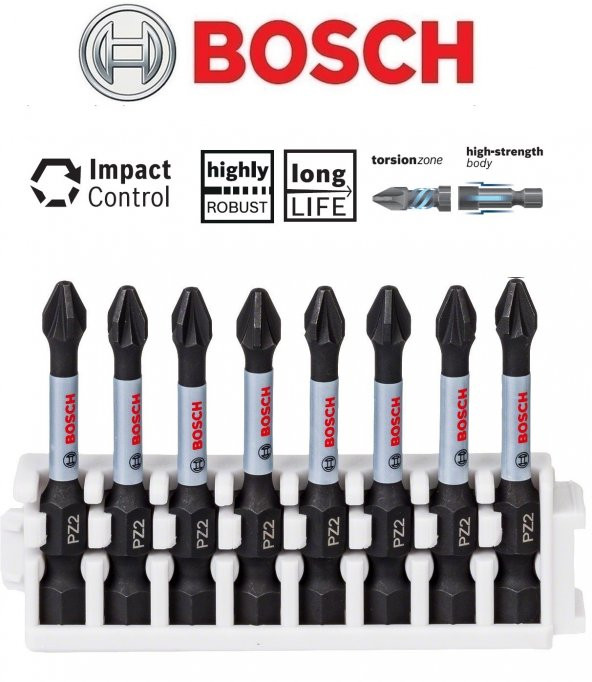 BOSCH Impact Matkap ve Vidalama Ucu Pz2 50mm 8 li ürün görseli 1