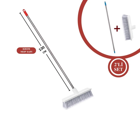 FLORA FT508 KROM MOP SAPI VE YUMUŞAK YER FIRÇASI F163 ürün görseli 1