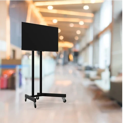 ALPİN TV/Fuar Standı Metal Ayaklı Tekerlekli TV Sehpası/Ünitesi 40inç 75inç ürün görseli 1