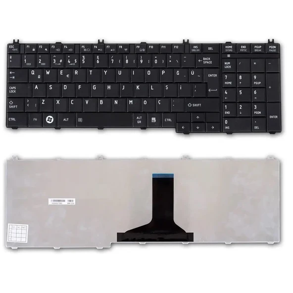 Toshiba L675-10Z Notebook Klavyesi, Tuş Takımı (Siyah TR) ürün görseli 1