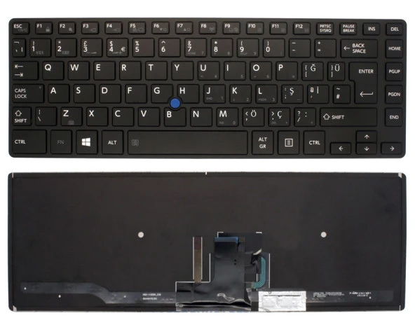 Toshiba Z30-A, Z30-B Notebook Klavyesi - Siyah - TR - Işıklı ürün görseli 1