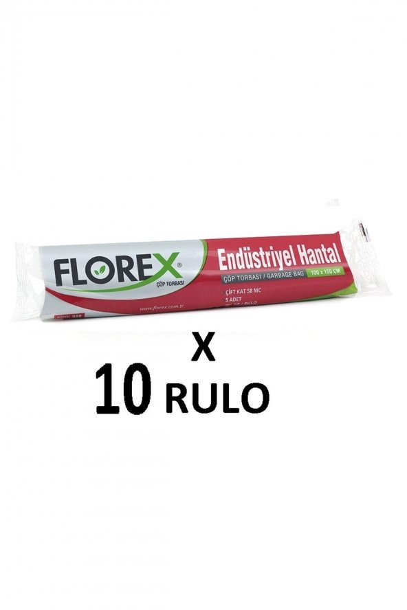 Florex Standart Endüstriyel Hantal  100x150 Cm  Siyah Çöp Poşeti 10 Rulo 50 Adet ürün görseli 1