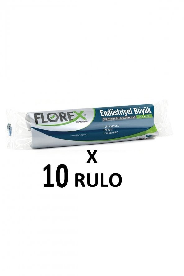 Florex Endüstriyel Büyük Boy 65x80 Cm  Siyah Çöp Poşeti 10 Rulo 100 Adet ürün görseli 1