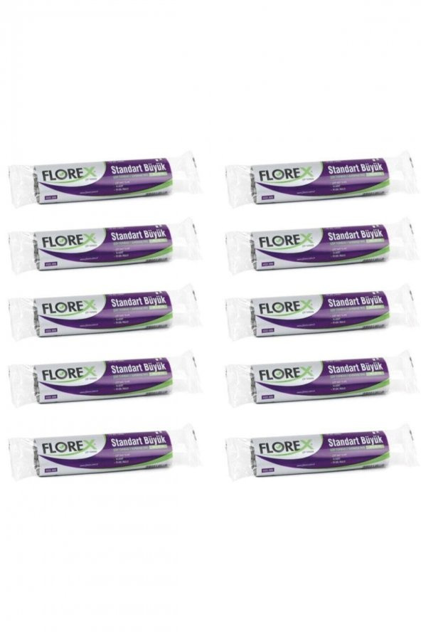 Florex  Standart Büyük Boy 10 Adet Çöp Torbası Siyah 65 X 80 Cm 10 Paket ürün görseli 1