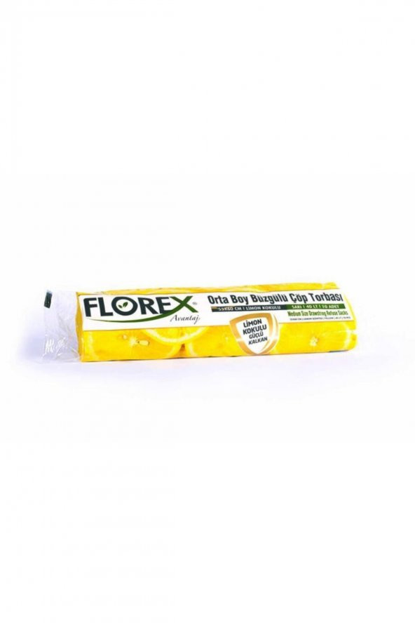 Florex  Sarı Limon Kokulu Büzgülü Orta Boy Çöp Torbası 1 Koli 250 Adet 55 X 60 Cm ( ) ürün görseli 1