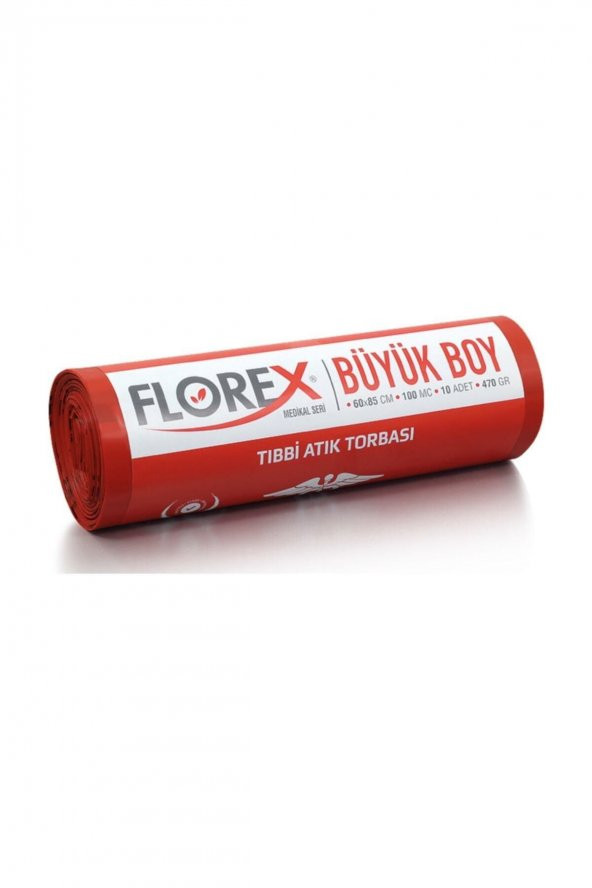 Florex  Tıbbi Atık Baskılı Büyük Çöp Poşeti 470 gr. (10 Rulo / 100 Adet) ürün görseli 1