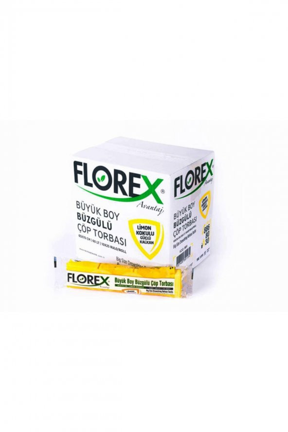 Florex  Limon Kokulu Büzgülü Büyük Boy Çöp Poşeti 130 Gr 1 Koli (250 Adet) ürün görseli 1