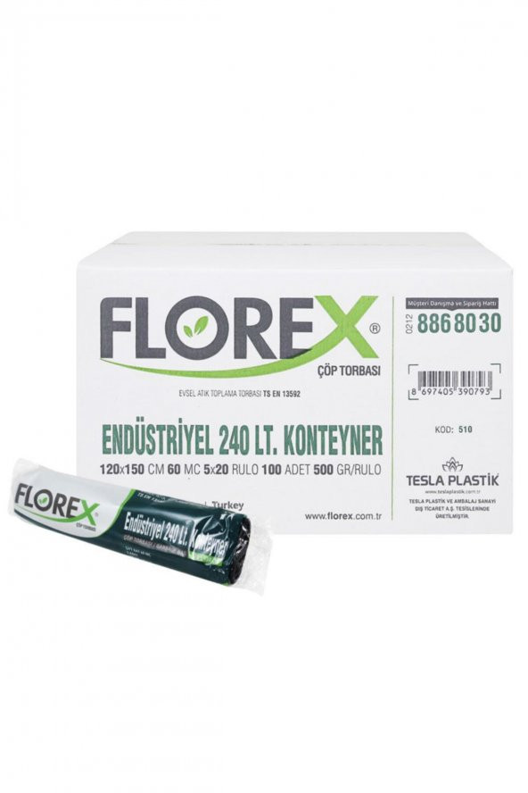 Florex  Endüstriyel 240lt Konteyner Siyah Çöp Poşedi ürün görseli 1