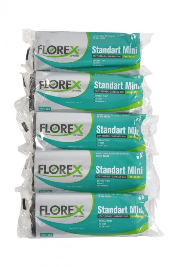 Florex  Beyaz Standart Mini Boy Çöp Poşeti 5 Paket ürün görseli 1