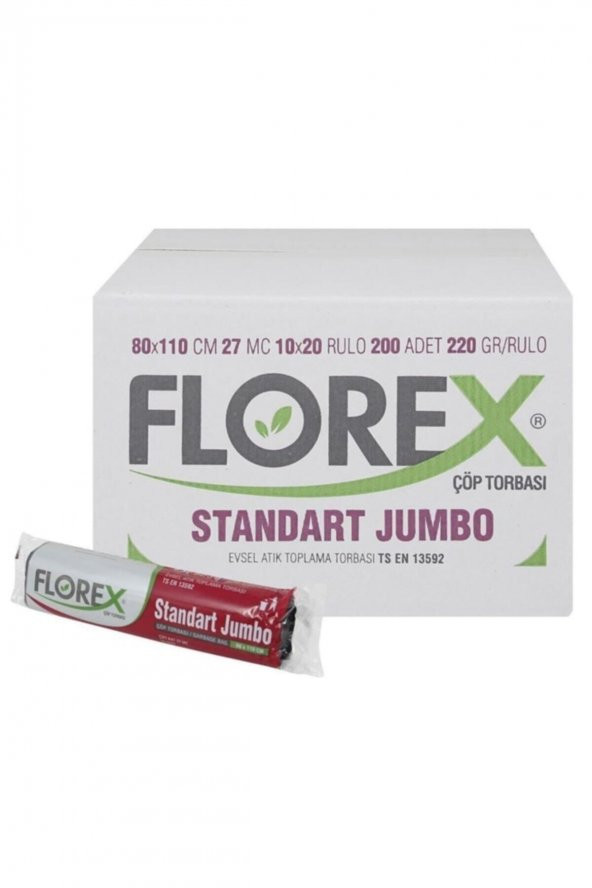 Florex  Standart Çöp Torbası Jumbo Boy 80x110 cm 20 Rulo ürün görseli 1