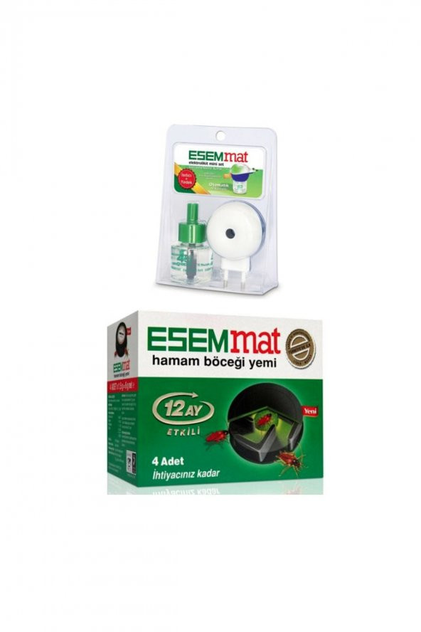Esemmat  Sivrisineklere Karşı Kablosuz Elektrolikit Mini Set + Hamam Böceği Yemi 4 Adet ürün görseli 1