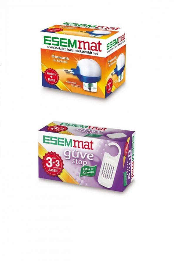 Esemmat  Cihaz + 45 Gece Isı Kontrollü Elektrolikit Set 6 Ay Etkili Güve Kovucu ürün görseli 1