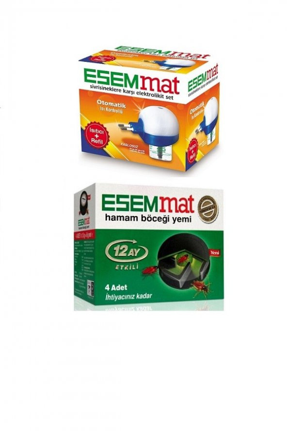 Esemmat 45 Gece Isı Kontrollü Elektrolikit Set Cihaz + Böcek Yemi 4 Adet ürün görseli 1