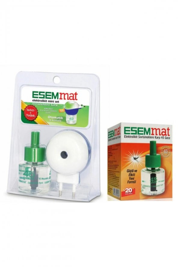 Esemmat  Kablosuz Otomatik Isı Kontrollü Mini Set 45 Gece + Elektrolikit 45 Gece Yedek ürün görseli 1