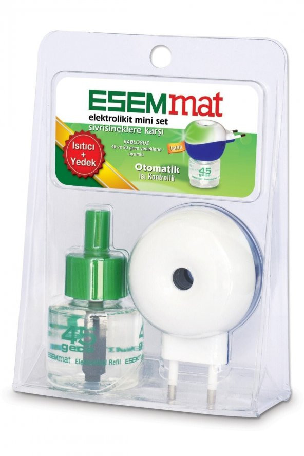 Esemmat  Kablosuz Otomatik Isı Kontrollü 45 Gece Elektrolikit Set ürün görseli 1