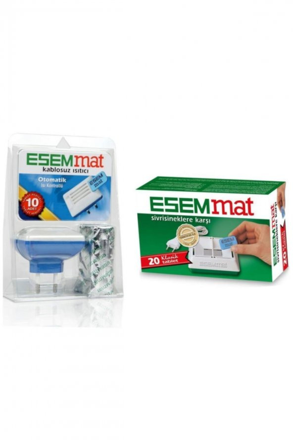 Esemmat  Kablosuz Isıtıcı Sinek Kovucu Cihaz 10 Yedek Tablet  + 20 Adet Tablet 1 Kutu ürün görseli 1