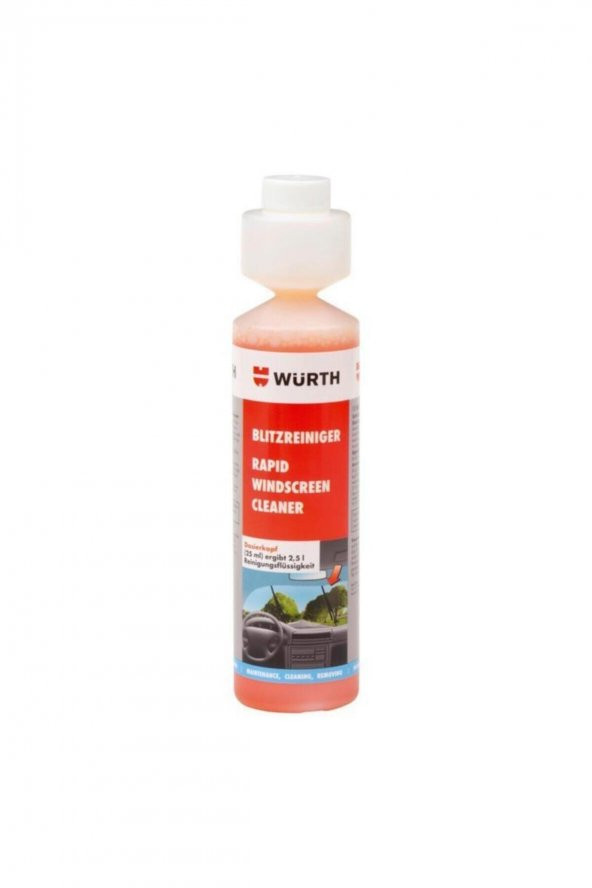 Würth Cam Temizleme Sabunu 250ml (Rapid Windscreen Cleaner) ürün görseli 1