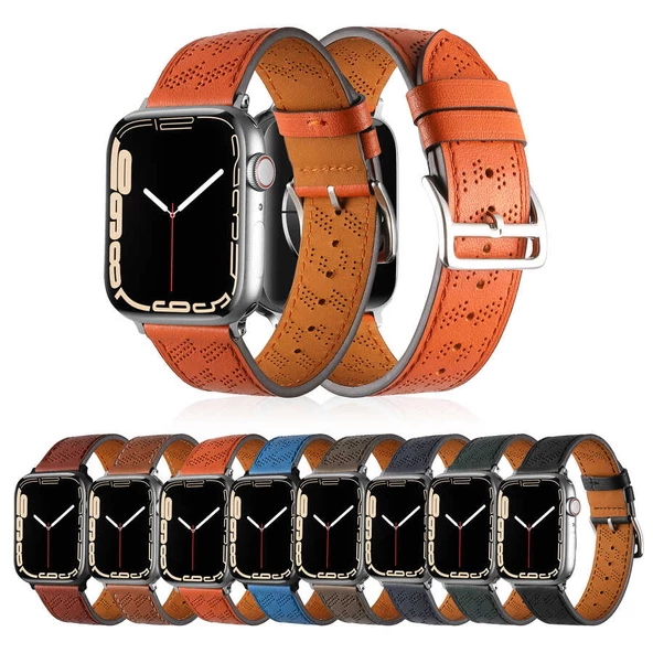 ​​​Apple Watch Ultra 49mm KRD-76 PU Deri Kordon - Resim 12