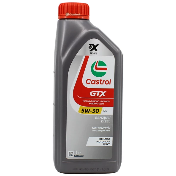 Castrol Gtx C4 5W-30 1 Lt Partiküllü Motor Yağı ürün görseli 1