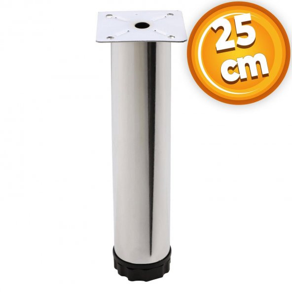 Mobilya Kanepe Baza Koltuk Metal Destek Ayağı Ayarlanabilir Krom Ayak 25 cm ürün görseli 1