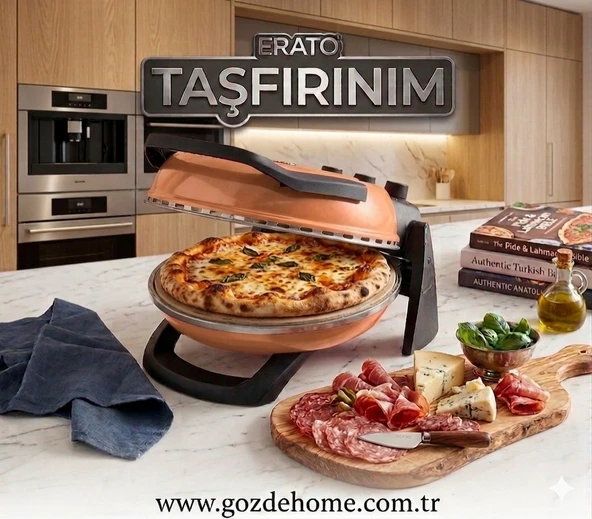 Erato Taşfırınım Doğal Taş Tabanlı Pizza Makinesi - GOLD ürün görseli 1