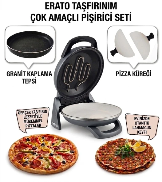 Antrasit Erato Taşfırınım Doğal Taş Tabanlı Pizza Makinesi ürün görseli 1