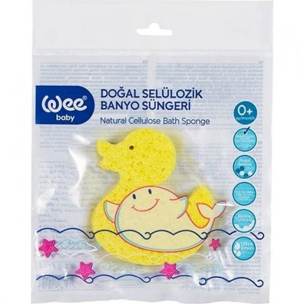 Wee Baby Doğal Selülozik Banyo Süngeri 915 Sarı Ördek ürün görseli 1